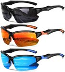 DioKiw 3PACK Sports Polarized Sunglasses for Men Cycling Running Fishing UV400 Protection Sun Glasses Lightweight Half Frame Goggles