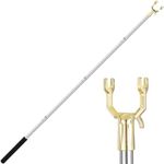 ISIVOVE clothing hook pole ，pole to reach high hangers，Extendable from 26 inches to 56 inches Hanger Hooks.Ideal for hanging clothes at home or in student dormitories, with sponge handle