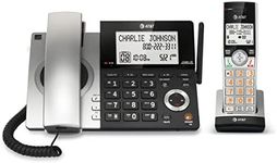 AT&T CL84107 DECT 6.0 Expandable Corded/Cordless Phone with Smart Call Blocker, Black/Silver with 1 Handset