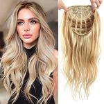 RemeeHi Beauty Natural Wavy 3/4 Half Wig Real Remy Human Hair Clips Hair Extension for Women 16 Inch 160g 18/613#