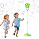 Automatic Bubble Machine, 2026 New Standing Bubble Blower with Lights & Music, Adjustable Height Bubble Maker, Bubble Machine for Parties Birthday Wedding Outdoor (Green)