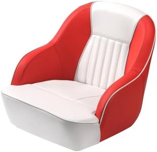 Pontoon Boat Seat Boat Captain Chair, Ergonomic Captains Bucket Seat, Compression Foam Padding, Injection Molded Plastic Frame Boat Captains Chairs for Standard Mounting Bolt