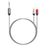 MX 6.35Mm P-38 Stereo Male To 2 Rca Male Cable For Personal Computer (1.5 Mtr) Black