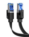 UGREEN Ethernet Cable 1M, Cat 8 Internet Cable Flat High-Speed 40Gbps 2000Mhz Network Cable, Gigabit Braided RJ45 LAN Cable Patch Cord Compatible for PC/Laptop, PS5, Xbox, Modem, Router, Switch, TV