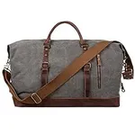 S-ZONE Oversized Leather Canvas Duf