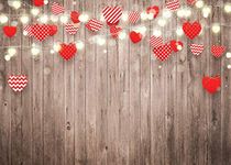 AIIKES 8x6FT Wooden Backdrops Wedding Photography Backdrop Glitter Love Hearts Photo Background Wedding Bridal Baby Shower Birthday Photo Booth Studio Props 11-811