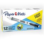 Paper Mate 56037 ClearPoint Clickster Refillable Mechanical Pencil, 0.5 mm, Black Barrel Highlights, Pack of 12