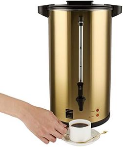 Perossia Commercial Grade Stainless Steel Coffee Urn 80-Cup 12L Double Wall Large Coffee Maker with Percolator Hot Water Dispenser for Catering Party Office Wedding