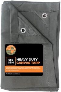 DDRS Heavy Duty 650 GSM Canvas Tarp | Commercial Water Resistant Green Canvas Tirpal/Tarps with Grommets | Multipurpose Outdoor Tarpaulin for Camping, Canopy, Trailer, Equipment Cover | 6' X 12'