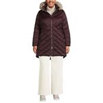 Lands' End Women's Insulated Cozy Fleece Lined Primaloft Coat, Midnight Plum, S