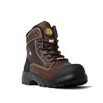 Tiger Face Safety Men's Waterproof CSA Steel Toe Leather Work Boots 7666, Brown Size 8.5