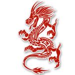 AK Wall Art Dragon Red Vinyl Sticker - Select Size