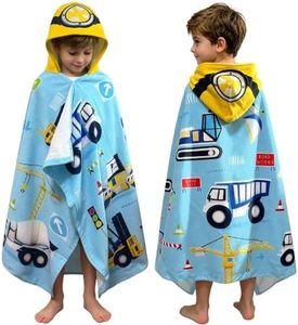 VOOVA & MOVAS Excavator Boys Hooded Towel Age 3-8,100%Cotton,Soft,Absorbent