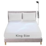 Grounding Fitted Sheet, Earthing Sheets King Size with 15ft UK Cord, Grounding Bed Sheet with 5% Silver Fiber & 95% Organic Cotton for Improving Sleep, Better Working (150x200cm)