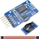 DAOKAI 2PCS DS3231 I2C Module AT24C32 IIC Time Clock Memory Module 3.3V - 5V High Precision Real Time Clock Board 2 Calendar Alarms With Cable For Arduino