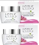 LOTUS White Glow Skin Whitening & Brightening Massage Creme 60g (Pack of 2)