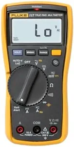 Fluke 117 Digital Multimeter, Non-Contact AC Voltage Detection, Measures Resistance/Continuity/Frequency/Capacitance/Min Max Average, Automatic AC/DC Voltage Selection, Low Impedance Mode