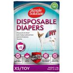 Simple Solution Disposable Dog Diapers for Female Dogs, Super Absorbent Leak-Proof Fit with Wetness Indicator for Excitable Urination, Incontinence or females in heat - 12 pack