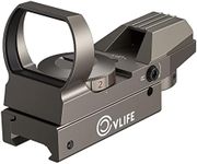 CVLIFE Red Dot Sight, Red Green Reflex Sight with 4 Adjustable Reticles for 20mm Rail, Grey