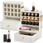 Hedume 2 Pack Lipstick Organizer, Desktop Lipstick Lip Gloss & Makeup Storage Organizer, Easily Organize Your Cosmetics, Jewelry and Hair Accessories for Your Vanity, Bathroom Counter or Dresser