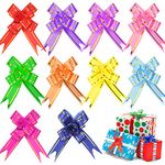 Realjoy 100Pcs Pull Bows for Gift Wrapping 10 Colors Gift Bows Ribbon Bows for Presents Pull Bow for Crafts Christmas Wedding Birthday Party