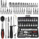 CLAPONE Tool Kit Socket Ratchet Wrench Goti Set/Socket Screwdriver Set/Socket Wrenches/Auto Repairs/Car/Motorcycle/Bike Repair/Set Socket Wrench/Screwdriver set/Bike Tool (46, Black)
