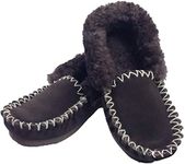 Boutique Retailer UGG Non-Slip 100 Percent Sheepskin Winter Moccasins Slipper, Chocolate Brown, Size 6