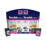 VersaInk-Nano 62 MS MICR Black Ink Cartridge for Check Printing & VersaInk-Nano 62 CS Tri-Color Ink Cartridge Pack