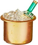 Melody Jane Dolls House Wine Bottle in Gold Ice Bucket Miniature Pub Dining Accessory 1:12