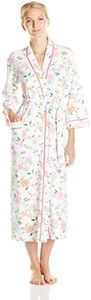 Carole Hochman Women's Pique Long Robe, Chinois Erie Vines/Birds, Small