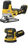 DEWALT 20V MAX Jig Saw, Barrel Grip, Tool Only (DCS335B) and 20V MAX* Orbital Sander, Tool Only (DCW210B)