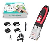 Petology Pet Hair Trimmer Dogs & Cats Grooming Machine Wireless Rechargeable (Red Trimmer)