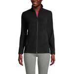 Lands' End Women's Full Zip Fleece Jacket, Black, XS Petite