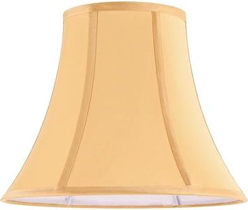 JERHOUS Gold Bell Lamp shade Medium LampShade 6.7``Top x 13``Bottom x 10``High(Spider) Traditional Lamp shade for Table & Bedside Lamp - Hand Crafted Shade Replacement