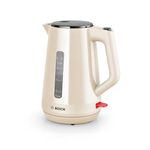 Bosch MyMoment Delight TWK1M127GB Electric Kettle with 1.7 L Capacity and Fast Boil, Integrated Limescale Filter, Cord Storage in Cream