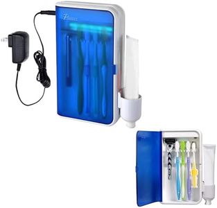 Pursonic Wall-Mountable Portable UV Toothbrush Sanitizer & Toothpaste Holder, Bathroom Organizer, Toothbrush Holders for Bathrooms