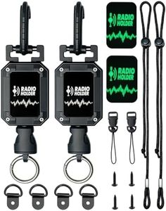 14-PCS Radio Holder Set, 360°Adjustable 28" Retracting with 4 Mounting Screws, 4 Steel D-Loops, 2 Long & 2 Short Ropes, Used in Low-Light Conditions, Easy Install for Truck