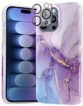 luolnh Gold Glitter Sparkle Case Compatible with iPhone 15 Pro Max Case Marble Design Shockproof Slim Soft Silicone Bumper Cover Phone Case for iPhone 15 Pro Max 6.7"(Purple/Blue)