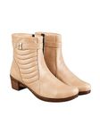 Shoetopia Stylish Cream Boots For Women & Girls /UK6