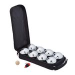 Relaxdays Boule Set, 70% Steel 30% Nylon, Silver/Black, 32 x 16 x 7 cm