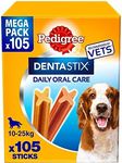 Pedigree DentaStix Daily Dental Chews Medium Dog 10-25kg 105 Sticks