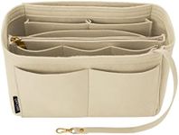 OPPOSHE Purse Organizer Insert for Handbags, Softened Felt Bag Insert Organizer for Tote, Compatible with LV, Coach, MK, Kate Spade, Goyard, Longchamp (Beige, Slender Medium)