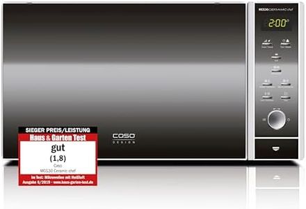 CASO MCG30 Ceramic chef Testsieger Haus & Garten Test, 3in1 Mikrowelle mit Grill + Heißluft 2100W 30L, Borosilikatglasboden, Backofen-Funktion bis 200°C