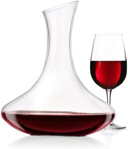 Alpina Premium Glass Decanter - Wine Carafe 1.78 L in Swinging Design | 20 x 24 cm with Bevelled Pourer | for Optimal Ventilation of Red Wine