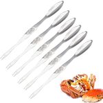 EQLEF Seafood Forks Picks, Crab and Lobster Picking Tools Stainless Steel Seafood Tool for Home Restaurant Pack of 6