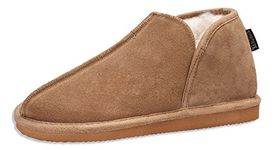 Nordvek Mens Sheepskin Slippers - Soft Wool Blend Booties - Hard Non Slip Sole # 448-100 [Chestnut] [9 UK]