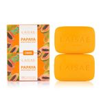 LAISAE Papaya Brightening Soap - For Natural Skin Brighten - Help Exfoliates & Cleanses Body-Facial - Eliminates Acne Scars Age Spots & Fine Lines - Suitable For All Skin Types