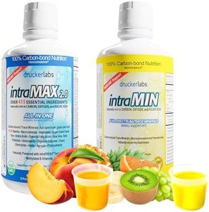 intraMAX DRUCKER Labs 2.0 (Peach Mango) & intraMIN (Tropical Fruit) - Organic Liquid Trace Minerals, Liquid Multivitamin, Immune Support, Non GMO, Dairy Free, Gluten Free, Vegan (32 oz. Each)