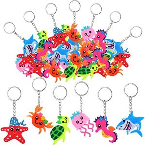 MEIYIFAN 30Pcs Mini Llavero,llavero animal marino,Creativa Llavero Baratija,Party Favor Llaveros Premios Regalos para Niños y Adultos,Niños Niñas Regalos para Fiesta de Cumpleaños Infantiles