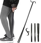 Fanwer 35.5" Long Dressing Stick, Shoe Horn Long Handle for Seniors, Sock Remover Tool, Adjustable, for Disabled, and Back Problems People